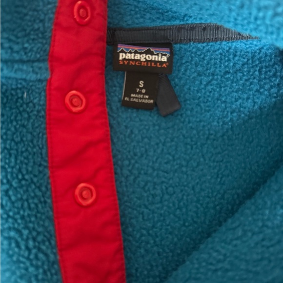 Patagonia Blue and Red Fleece Pullover - Picture 2 of 3